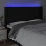 Black fabric headboard with LED 163x16x118/128 cm by vidaXL, Headboards and footboards - Ref: Foro24-3123776, Price: 124,75 €...