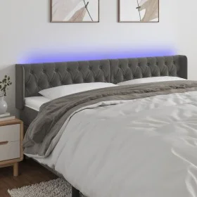 Dark gray velvet headboard with LED 183x16x78/88 cm by vidaXL, Headboards and footboards - Ref: Foro24-3123633, Price: 83,87 ...