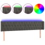 Dunkelgraues Samtkopfteil mit LED 183x16x78/88 cm von vidaXL, Kopf- und Fußteile - Ref: Foro24-3123633, Preis: 83,93 €, Rabat...
