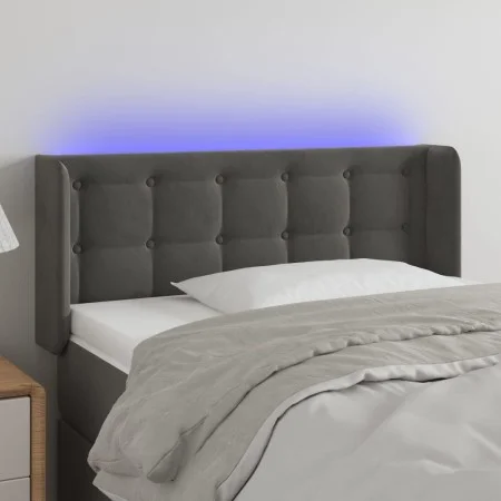 Dunkelgraues Samtkopfteil mit LED 93x16x78/88 cm von vidaXL, Kopf- und Fußteile - Ref: Foro24-3123707, Preis: 69,90 €, Rabatt: %