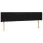 Black fabric headboard with LED 183x16x78/88 cm by vidaXL, Headboards and footboards - Ref: Foro24-3123588, Price: 80,02 €, D...