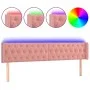 Rosa Samtkopfteil mit LED 203x16x78/88 cm von vidaXL, Kopf- und Fußteile - Ref: Foro24-3123643, Preis: 108,50 €, Rabatt: %