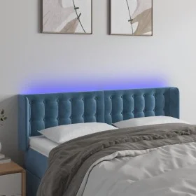 LED-Kopfteil aus dunkelblauem Samt, 147 x 16 x 78/88 cm von vidaXL, Kopf- und Fußteile - Ref: Foro24-3123722, Preis: 71,39 €,...