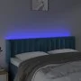 Cabecero con LED de terciopelo azul oscuro 147x16x78/88 cm de vidaXL, Cabeceros y pies de cama - Ref: Foro24-3123722, Precio:...