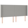 Hellgraues Stoffkopfteil mit LED 203x16x118/128 cm von vidaXL, Kopf- und Fußteile - Ref: Foro24-3123790, Preis: 127,47 €, Rab...