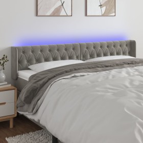 Light gray velvet headboard with LED 203x16x78/88 cm by vidaXL, Headboards and footboards - Ref: Foro24-3123638, Price: 98,88...