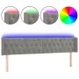 Hellgraues Samtkopfteil mit LED 203x16x78/88 cm von vidaXL, Kopf- und Fußteile - Ref: Foro24-3123638, Preis: 96,84 €, Rabatt: %