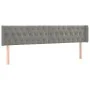 Light gray velvet headboard with LED 203x16x78/88 cm by vidaXL, Headboards and footboards - Ref: Foro24-3123638, Price: 96,84...