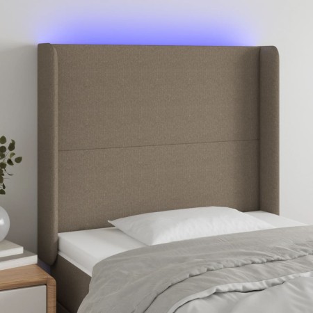Kopfteil mit LED aus taupegrauem Stoff 83x16x118/128 cm von vidaXL, Kopf- und Fußteile - Ref: Foro24-3123746, Preis: 84,45 €,...
