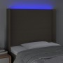 Kopfteil mit LED aus taupegrauem Stoff 83x16x118/128 cm von vidaXL, Kopf- und Fußteile - Ref: Foro24-3123746, Preis: 84,45 €,...