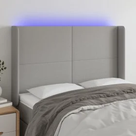Cabecero con LED de tela gris claro 147x16x118/128 cm de vidaXL, Cabeceros y pies de cama - Ref: Foro24-3123766, Precio: 129,...