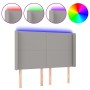 Hellgraues Stoffkopfteil mit LED 147x16x118/128 cm von vidaXL, Kopf- und Fußteile - Ref: Foro24-3123766, Preis: 125,44 €, Rab...