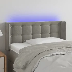 Hellgraues Samtkopfteil mit LED 103x16x78/88 cm von vidaXL, Kopf- und Fußteile - Ref: Foro24-3123712, Preis: 61,25 €, Rabatt: %
