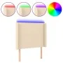 Cream fabric headboard with LED 83x16x118/128 cm by vidaXL, Headboards and footboards - Ref: Foro24-3123747, Price: 82,15 €, ...