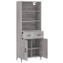 Aparador alto madera contrachapada gris sonoma 69,5x34x180 cm