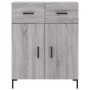 Aparador alto madera contrachapada gris sonoma 69,5x34x180 cm