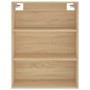 Aparador alto madera contrachapada color roble 69,5x34x180 cm
