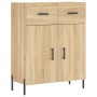 Aparador alto madera contrachapada color roble 69,5x34x180 cm