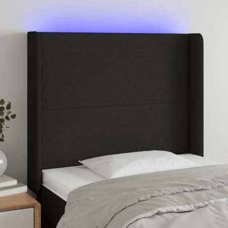 Cabecero con LED de tela negro 93x16x118/128 cm de vidaXL, Cabeceros y pies de cama - Ref: Foro24-3123752, Precio: 93,21 €, D...