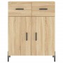 Aparador alto madera contrachapada color roble 69,5x34x180 cm