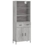 Aparador alto madera contrachapada gris sonoma 69,5x34x180 cm