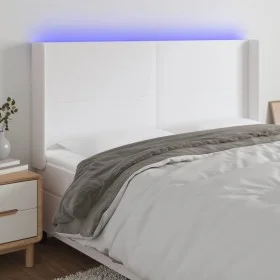 Kopfteil mit LED, weißem Kunstleder, 163 x 16 x 118/128 cm von vidaXL, Kopf- und Fußteile - Ref: Foro24-3123865, Preis: 142,2...