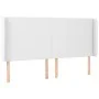 Headboard with LED white synthetic leather 163x16x118/128 cm by vidaXL, Headboards and footboards - Ref: Foro24-3123865, Pric...