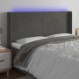 Dunkelgraues Samtkopfteil mit LED 203x16x118/128 cm von vidaXL, Kopf- und Fußteile - Ref: Foro24-3123835, Preis: 106,84 €, Ra...