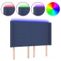 Blue fabric headboard with LED 147x16x118/128 cm by vidaXL, Headboards and footboards - Ref: Foro24-3123772, Price: 125,82 €,...