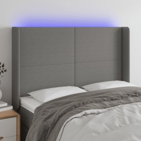 Dunkelgraues Stoffkopfteil mit LED 147x16x118/128 cm von vidaXL, Kopf- und Fußteile - Ref: Foro24-3123767, Preis: 131,09 €, R...