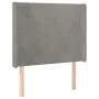 Light gray velvet headboard with LED 103x16x118/128 cm by vidaXL, Headboards and footboards - Ref: Foro24-3123810, Price: 70,...