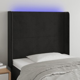Black velvet headboard with LED 83x16x118/128 cm by vidaXL, Headboards and footboards - Ref: Foro24-3123800, Price: 87,45 €, ...