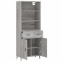 Aparador alto madera contrachapada gris sonoma 69,5x34x180 cm