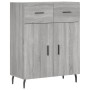 Aparador alto madera contrachapada gris sonoma 69,5x34x180 cm