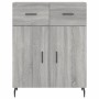 Aparador alto madera contrachapada gris sonoma 69,5x34x180 cm