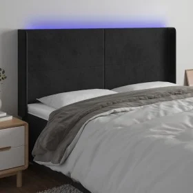 Kopfteil aus schwarzem Samt mit LED 183x16x118/128 cm von vidaXL, Kopf- und Fußteile - Ref: Foro24-3123830, Preis: 135,44 €, ...