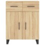 Aparador alto madera contrachapada color roble 69,5x34x180 cm