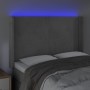 Hellgraues Samtkopfteil mit LED 147x16x118/128 cm von vidaXL, Kopf- und Fußteile - Ref: Foro24-3123816, Preis: 126,55 €, Raba...