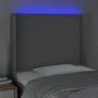 Cabecero con LED de tela gris claro 103x16x118/128 cm de vidaXL, Cabeceros y pies de cama - Ref: Foro24-3123898, Precio: 70,0...