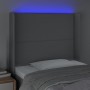 Hellgraues Stoffkopfteil mit LED 103x16x118/128 cm von vidaXL, Kopf- und Fußteile - Ref: Foro24-3123898, Preis: 69,14 €, Raba...