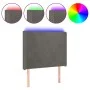 Cabecero con LED de terciopelo gris oscuro 93x16x118/128 cm de vidaXL, Cabeceros y pies de cama - Ref: Foro24-3123805, Precio...