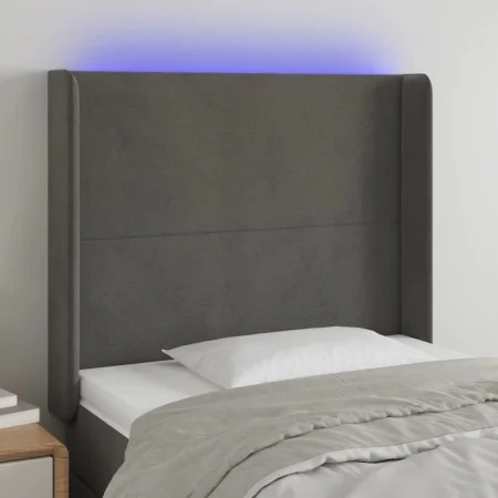 Dark gray velvet headboard with LED 103x16x118/128 cm by vidaXL, Headboards and footboards - Ref: Foro24-3123811, Price: 68,3...