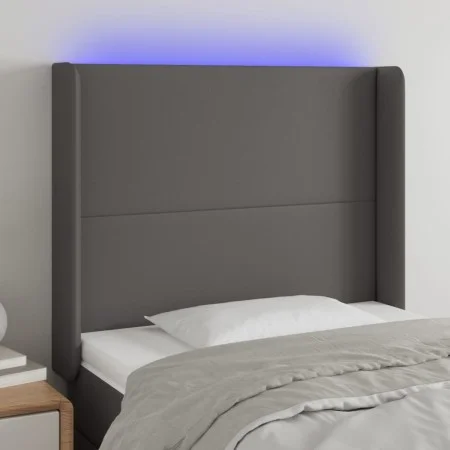 Kopfteil mit LED-grauem Kunstleder 103x16x118/128cm von vidaXL, Kopf- und Fußteile - Ref: Foro24-3123856, Preis: 87,39 €, Rab...