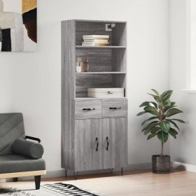 Aparador alto madera contrachapada gris sonoma 69,5x34x180 cm Aparador alto madera contrachapada gris sonoma 69,5x34x180 cm