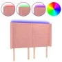 Pink velvet headboard with LED 147x16x118/128 cm by vidaXL, Headboards and footboards - Ref: Foro24-3123821, Price: 137,02 €,...