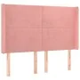 Rosa Samtkopfteil mit LED 147x16x118/128 cm von vidaXL, Kopf- und Fußteile - Ref: Foro24-3123821, Preis: 137,02 €, Rabatt: %