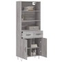 Aparador alto madera contrachapada gris sonoma 69,5x34x180 cm