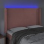 Rosa Samtkopfteil mit LED 147x16x118/128 cm von vidaXL, Kopf- und Fußteile - Ref: Foro24-3123821, Preis: 140,77 €, Rabatt: %