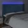 Cabecero con LED de terciopelo azul oscuro 163x16x118/128 cm de vidaXL, Cabeceros y pies de cama - Ref: Foro24-3123826, Preci...