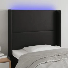 Kopfteil mit LED, schwarzem Kunstleder, 93 x 16 x 118/128 cm von vidaXL, Kopf- und Fußteile - Ref: Foro24-3123846, Preis: 80,...